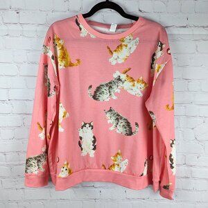 Pixie Lady Light Pink Cat/Kitten Long Sleeve Top 1X